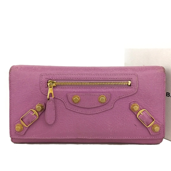 AUTH BALENCIAGA PURPLE BIFOLD LONG WALLET /B1510 - Picture 13 of 14